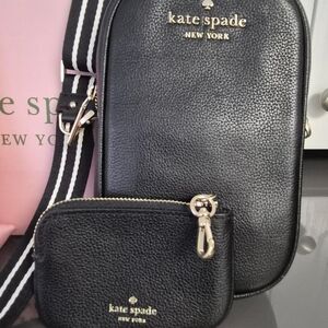 Kate Spade Rosie North South Crossbody Pebbled Black Leather K4854
